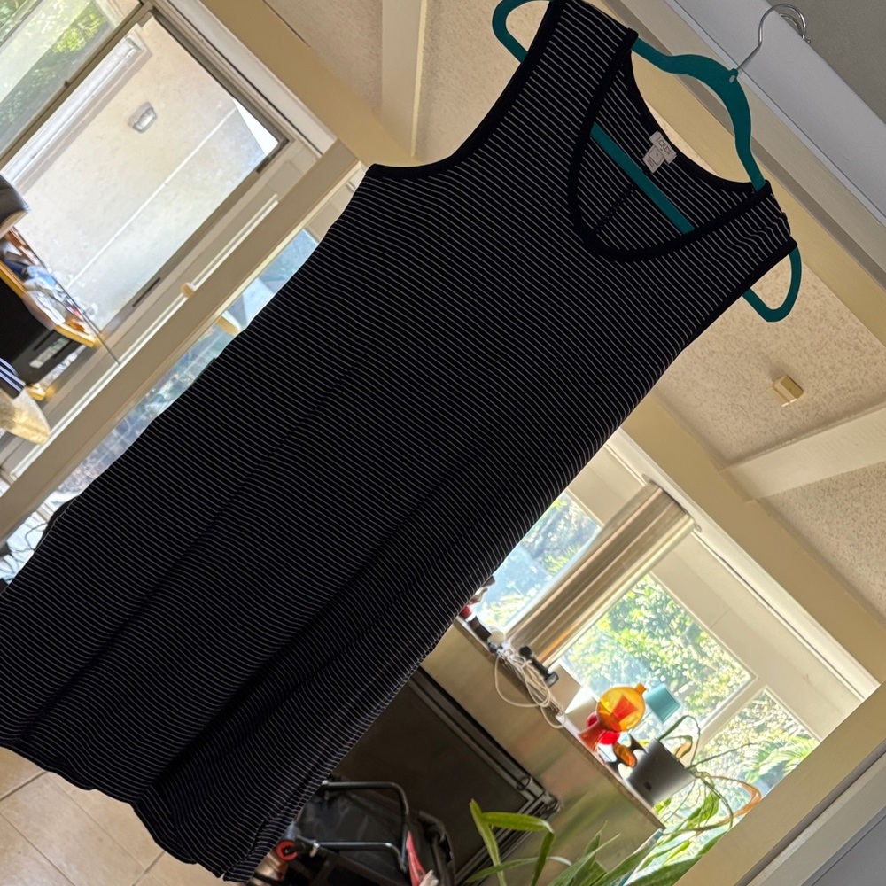 J. Crew Black and White Striped Dress